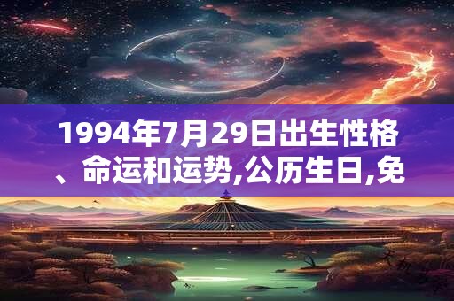 1994年7月29日出生性格、命运和运势,公历生日,免费算命 1994年7月29日出生性格、命运和运势,公历生日,免费算命