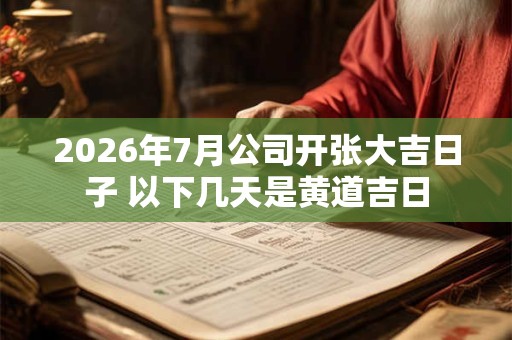 2026年7月公司开张大吉日子 以下几天是黄道吉日