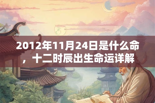 2012年11月24日是什么命,十二时辰出生命运详解 2012年11月24日是什么命,十二时辰出生命运详解