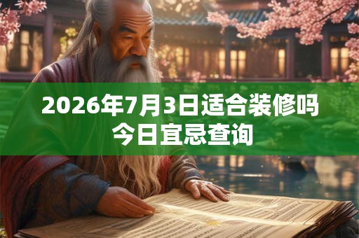 2026年7月3日适合装修吗 今日宜忌查询
