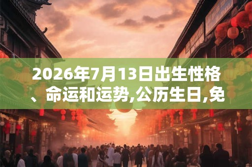 2026年7月13日出生性格、命运和运势,公历生日,免费算命
