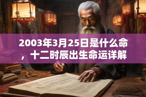 2003年3月25日是什么命，十二时辰出生命运详解