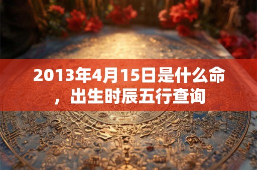 2013年4月15日是什么命，出生时辰五行查询