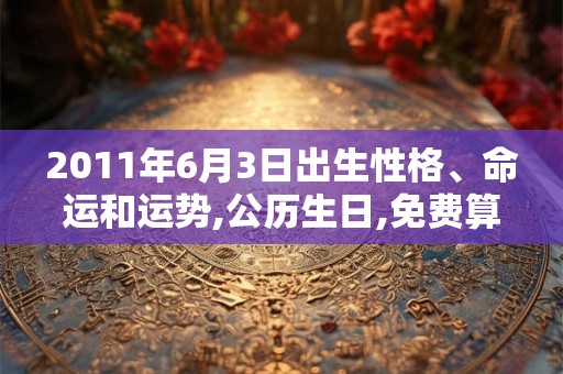 2011年6月3日出生性格、命运和运势,公历生日,免费算命 2011年6月3日出生性格、命运和运势,公历生日,免费算命