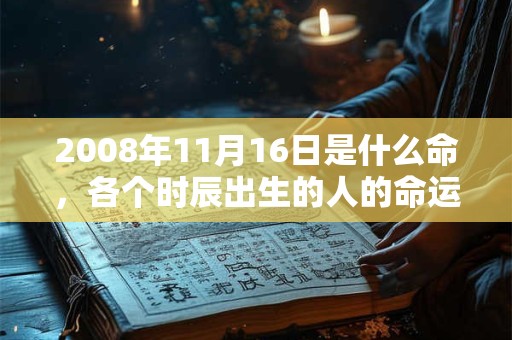 2008年11月16日是什么命,各个时辰出生的人的命运 2008年11月16日是什么命,各个时辰出生的人的命运