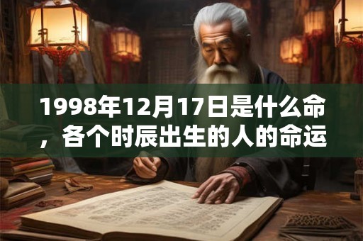 1998年12月17日是什么命，各个时辰出生的人的命运