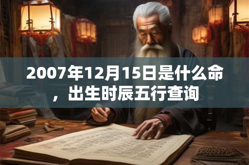 2007年12月15日是什么命,出生时辰五行查询 2007年12月15日是什么命,出生时辰五行查询