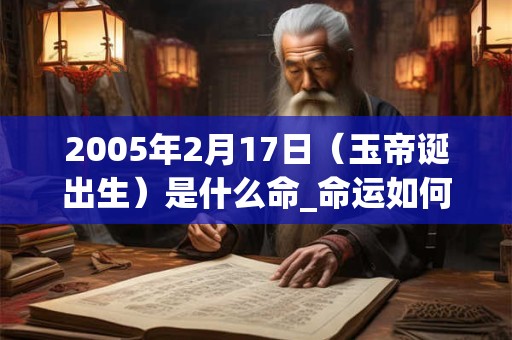 2005年2月17日(玉帝诞出生)是什么命_命运如何 2005年2月17日(玉帝诞出生)是什么命_命运如何