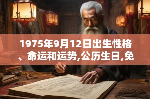 1975年9月12日出生性格、命运和运势,公历生日,免费算命