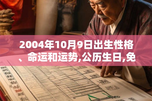 2004年10月9日出生性格、命运和运势,公历生日,免费算命 2004年10月9日出生性格、命运和运势,公历生日,免费算命