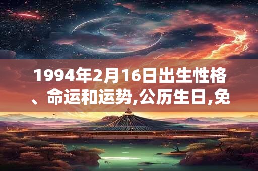 1994年2月16日出生性格、命运和运势,公历生日,免费算命 1994年2月16日出生性格、命运和运势,公历生日,免费算命