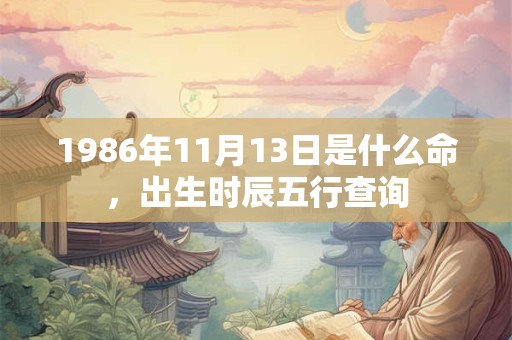 1986年11月13日是什么命,出生时辰五行查询 1986年11月13日是什么命,出生时辰五行查询