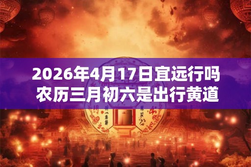 2026年4月17日宜远行吗 农历三月初六是出行黄道吉日吗 2026年4月17日宜远行吗 农历三月初六是出行黄道吉日吗