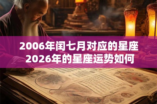 2006年闰七月对应的星座 2026年的星座运势如何