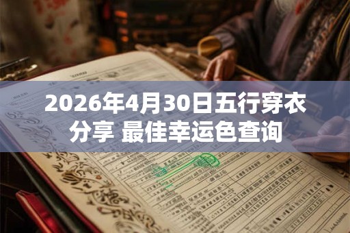 2026年4月30日五行穿衣分享 最佳幸运色查询