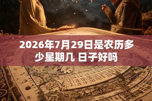 2026年7月29日是农历多少星期几 日子好吗