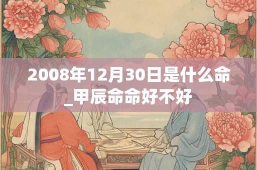 2008年12月30日是什么命_甲辰命命好不好