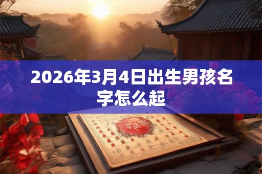 2026年3月4日出生男孩名字怎么起