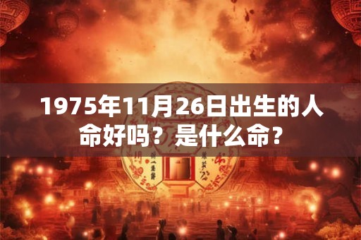 1975年11月26日出生的人命好吗？是什么命？