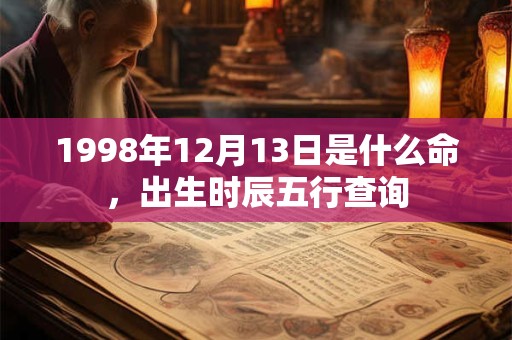 1998年12月13日是什么命，出生时辰五行查询