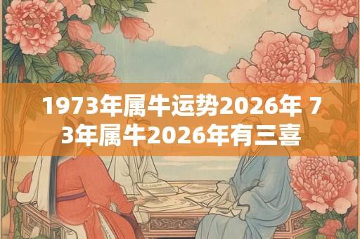 1973年属牛运势2026年 73年属牛2026年有三喜 1973年属牛运势2026年 73年属牛2026年有三喜