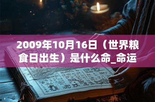 2009年10月16日（世界粮食日出生）是什么命_命运如何