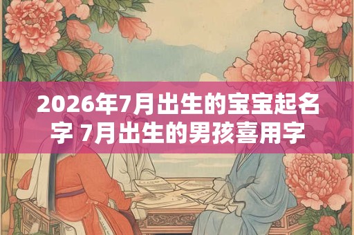 2026年7月出生的宝宝起名字 7月出生的男孩喜用字