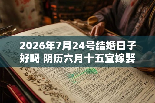 2026年7月24号结婚日子好吗 阴历六月十五宜嫁娶吗