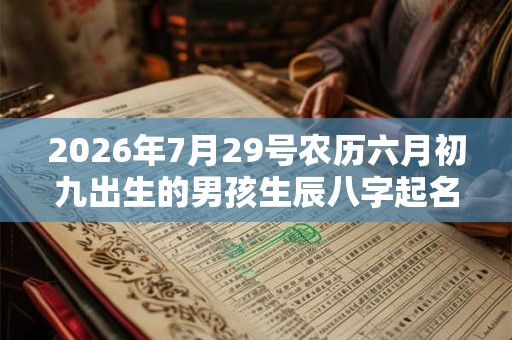 2026年7月29号农历六月初九出生的男孩生辰八字起名