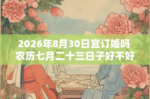 2026年8月30日宜订婚吗 农历七月二十三日子好不好