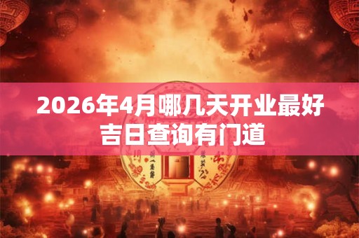 2026年4月哪几天开业最好 吉日查询有门道
