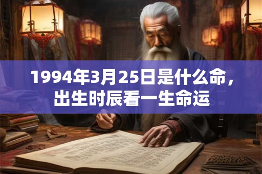 1994年3月25日是什么命，出生时辰看一生命运