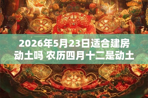 2026年5月23日适合建房动土吗 农历四月十二是动土吉日吗