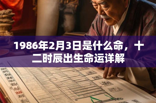 1986年2月3日是什么命，十二时辰出生命运详解