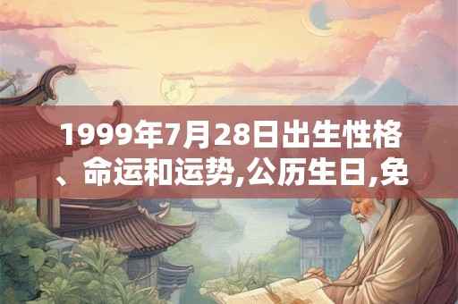 1999年7月28日出生性格、命运和运势,公历生日,免费算命 1999年7月28日出生性格、命运和运势,公历生日,免费算命