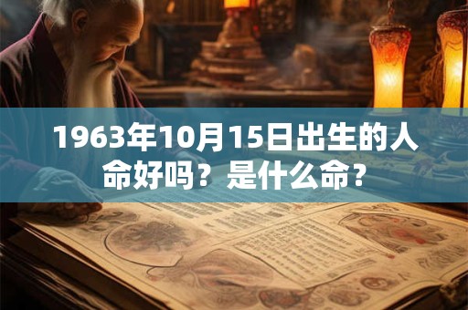 1963年10月15日出生的人命好吗?是什么命? 1963年10月15日出生的人命好吗?是什么命?