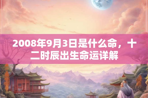 2008年9月3日是什么命,十二时辰出生命运详解 2008年9月3日是什么命,十二时辰出生命运详解