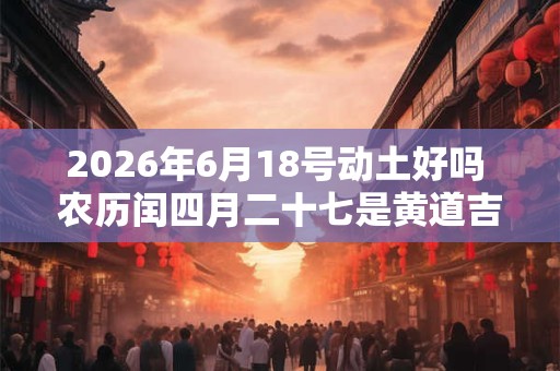 2026年6月18号动土好吗 农历闰四月二十七是黄道吉日吗