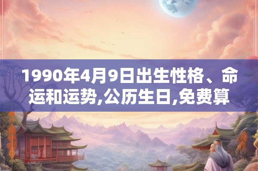 1990年4月9日出生性格、命运和运势,公历生日,免费算命