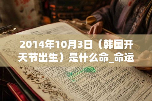 2014年10月3日(韩国开天节出生)是什么命_命运如何 2014年10月3日(韩国开天节出生)是什么命_命运如何