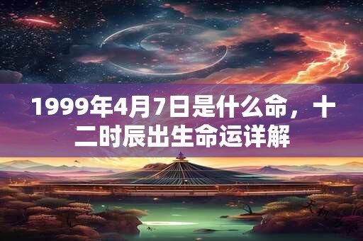 1999年4月7日是什么命,十二时辰出生命运详解 1999年4月7日是什么命,十二时辰出生命运详解