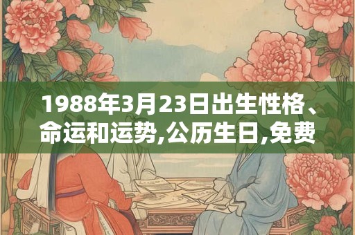 1988年3月23日出生性格、命运和运势,公历生日,免费算命 1988年3月23日出生性格、命运和运势,公历生日,免费算命