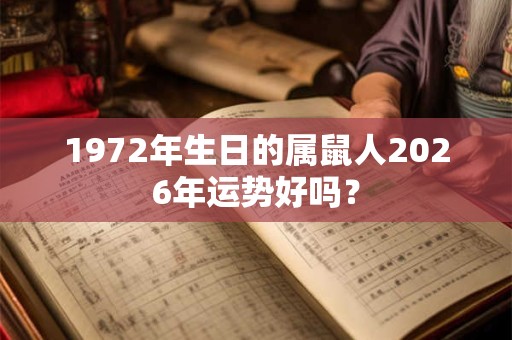 1972年生日的属鼠人2026年运势好吗？