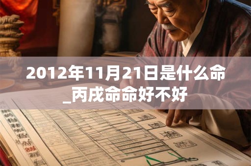 2012年11月21日是什么命_丙戌命命好不好
