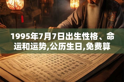 1995年7月7日出生性格、命运和运势,公历生日,免费算命 1995年7月7日出生性格、命运和运势,公历生日,免费算命