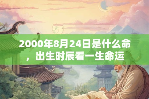 2000年8月24日是什么命，出生时辰看一生命运