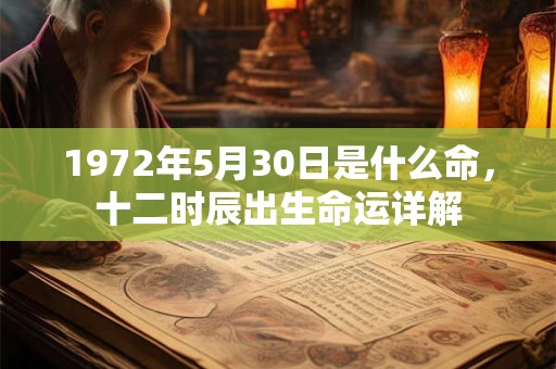 1972年5月30日是什么命,十二时辰出生命运详解 1972年5月30日是什么命,十二时辰出生命运详解
