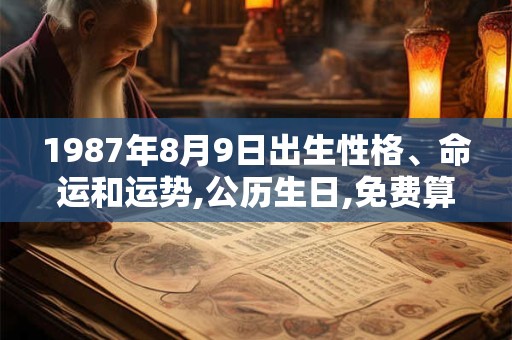 1987年8月9日出生性格、命运和运势,公历生日,免费算命