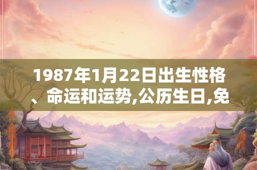 1987年1月22日出生性格、命运和运势,公历生日,免费算命