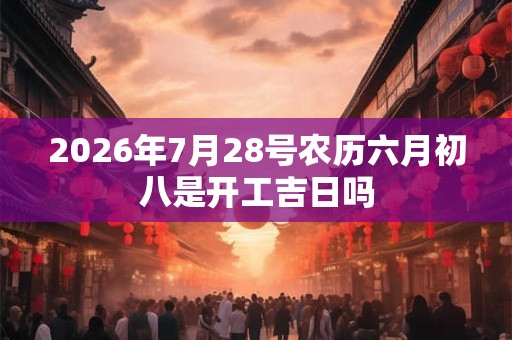 2026年7月28号农历六月初八是开工吉日吗